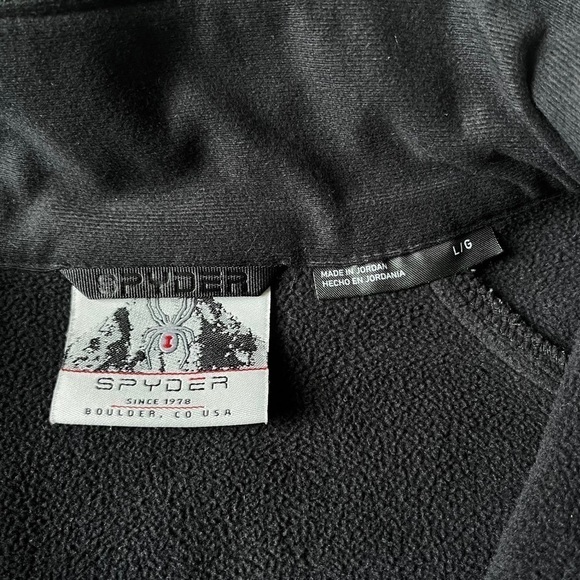 Spyder Quarter-Zip Pullover Sweater L | Waffle Knit Fleece-Lined Techwear Core - Picture 6 of 13